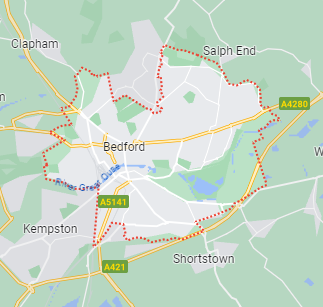 Map of Bedford